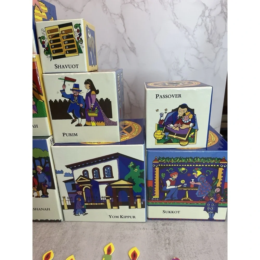 Vtg 1999 Jewish Holiday Building Blocks/Nesting Blocks by WJ Fantasy Inc,